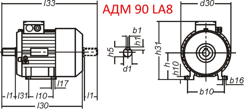 Основные размеры АДМ 90 LA8 Основные размеры АДМ 90 LA8