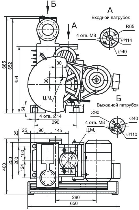 Габаритный чертеж агрегата АВЗ-20Д